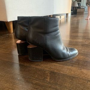 Alexander Wang Leather Ankle Boots with Rose Gold cutout